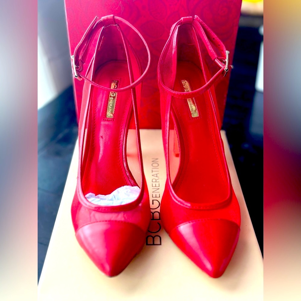 Bgbg Generation Red Heels With Mesh Sides And Ank… - image 2